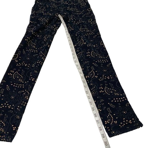 Anthro Pilcro Paisley Print Navy Blue Corduroy Skinny Jeans Serif Fit Size 27 - Picture 9 of 11